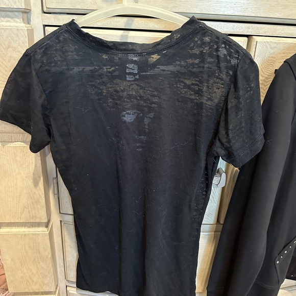 Sheer black rhinestone Elvis T shirt By Kun. Size large - Picture 2 of 4